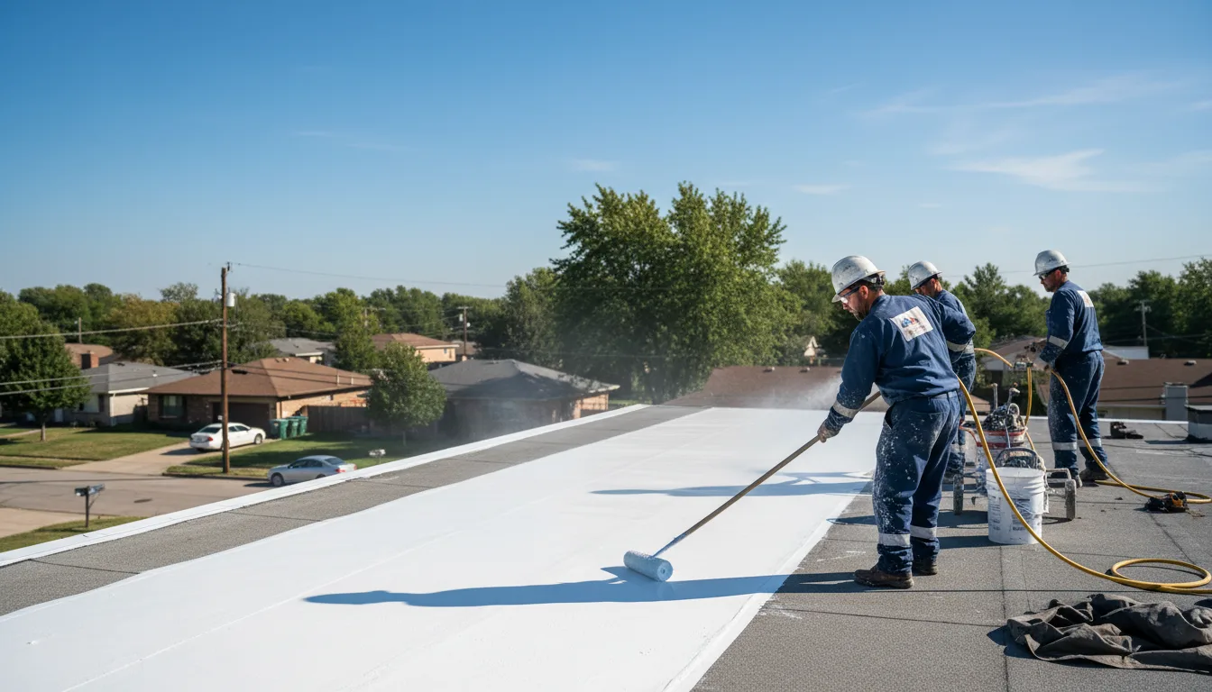 Commercial roof coating in Deerfield, MO near me